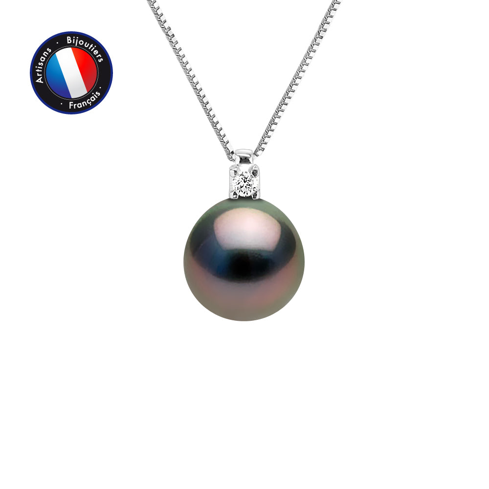 Collier perles de culture Tahiti 8‑9 mm | Or blanc artisanal | Ton Shop
