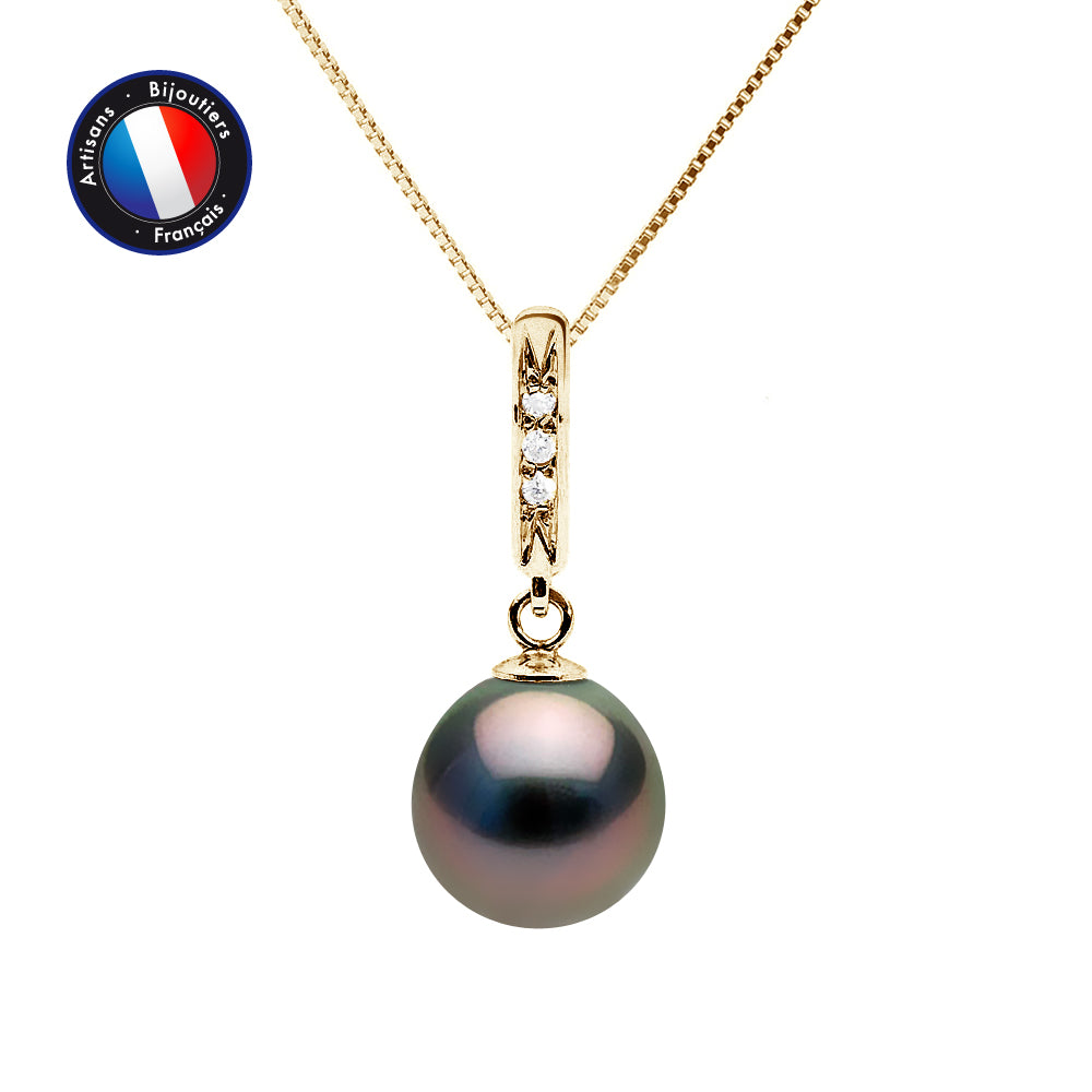 Collier Femme en Or Jaune 9 Carats avec Perles de Culture de Tahiti 8-9 mm – Ton Shop