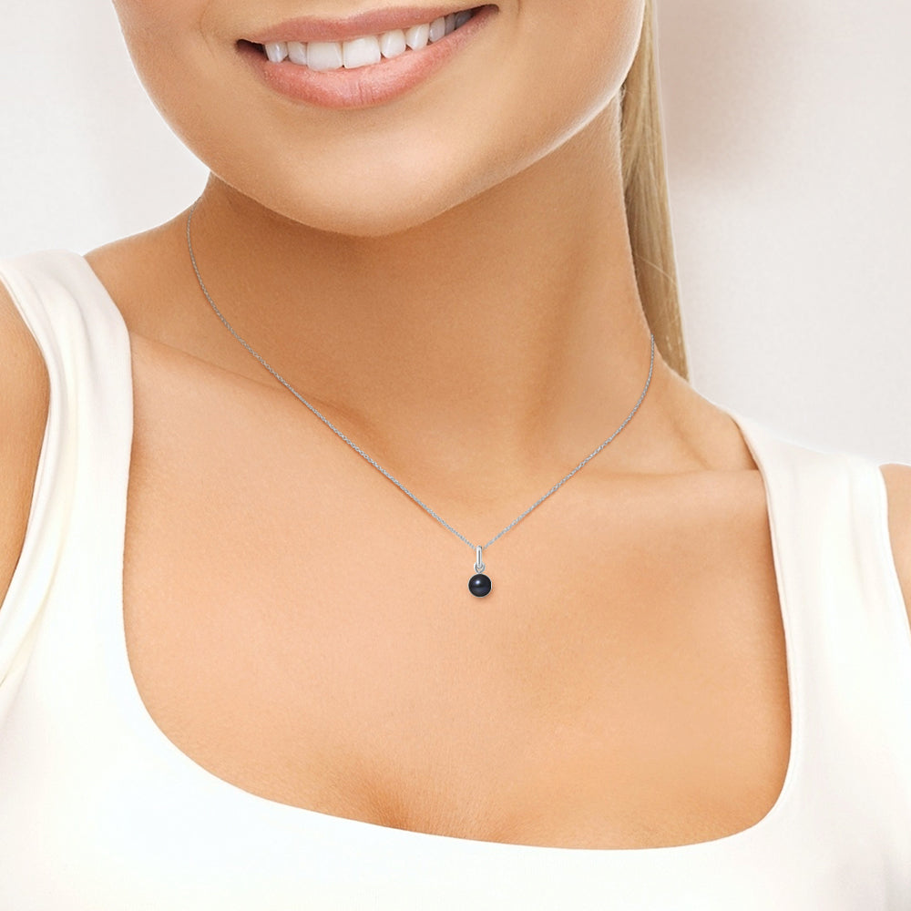 Collier perle de culture Tahiti 6‑7 mm noir | Argent 925 artisanal | Ton Shop