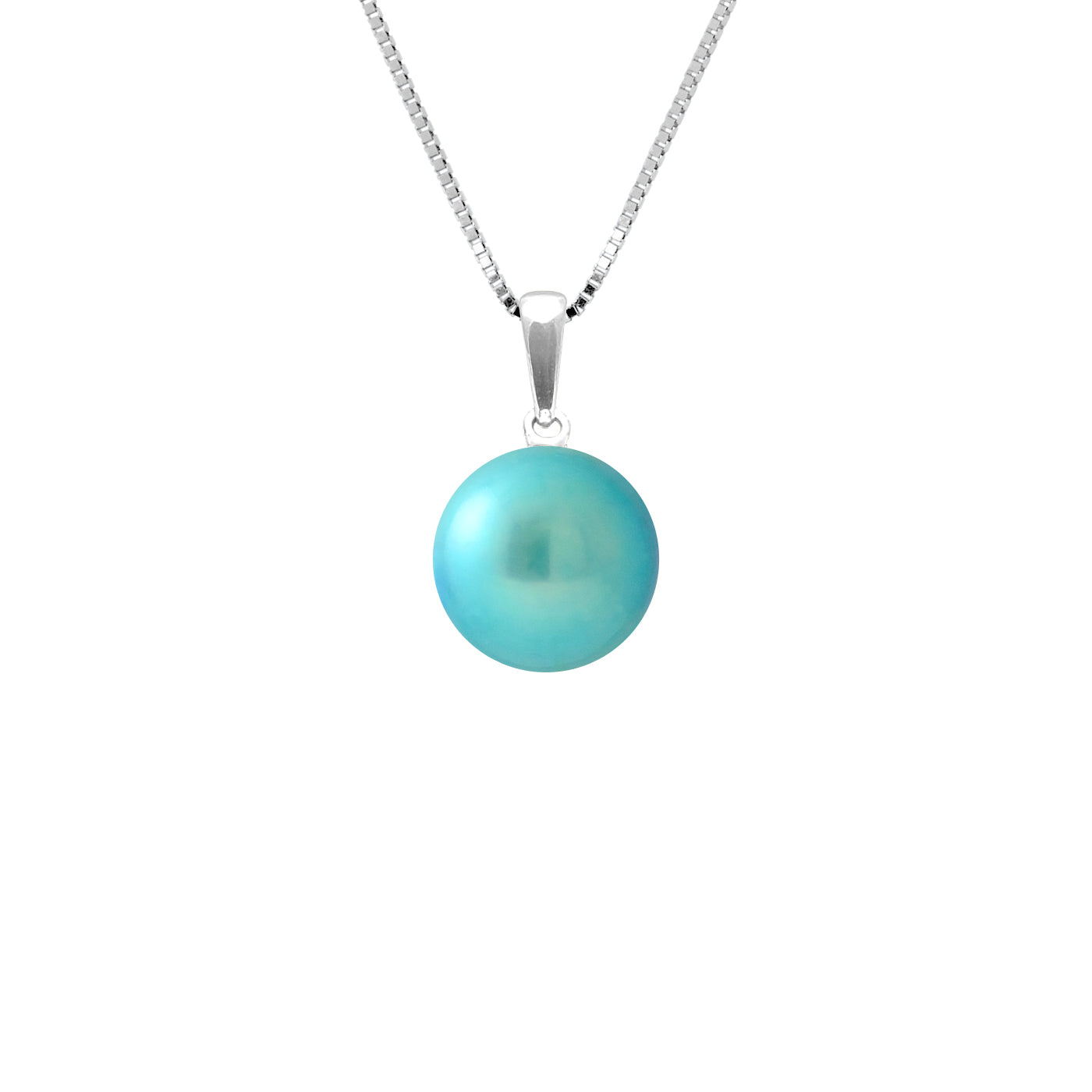Collier perle de culture turquoise 9‑10 mm en argent 925 | Ton Shop