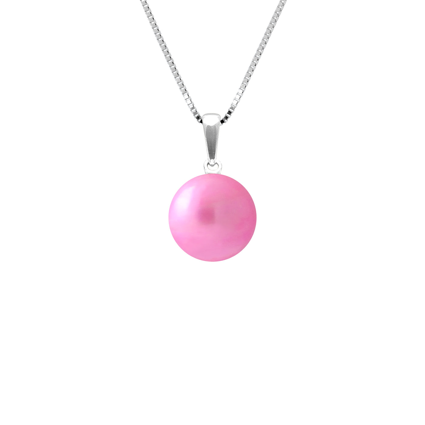 Collier perle de culture eau douce 9‑10 mm rose fuchsia | Argent 925 artisanal | Ton Shop
