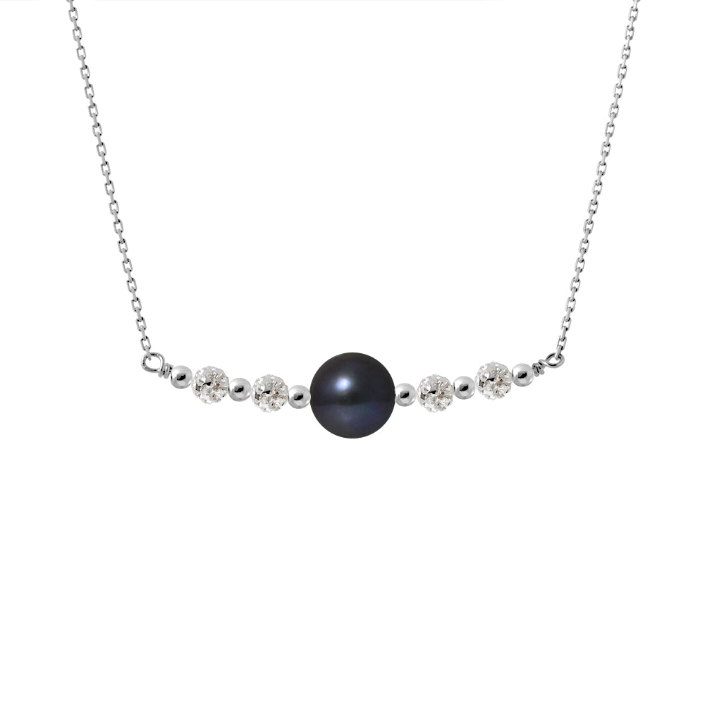 Collier perle de culture Tahiti 9‑10 mm noir | Argent 925 artisanal | Ton Shop