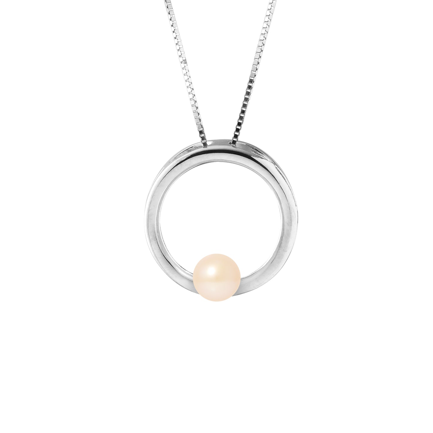 Collier Circle perle de culture eau douce 6‑7 mm rose | Argent 925 artisanal | Ton Shop