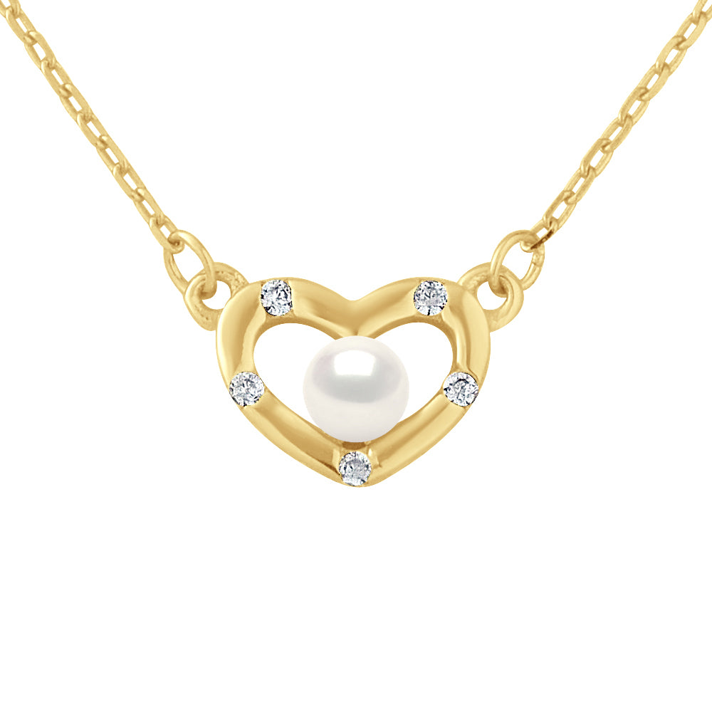 Collier motif "CUR" et Perle Blanche