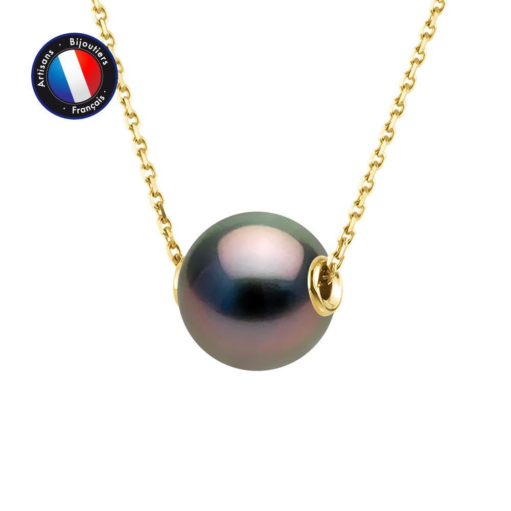 Collier perles de culture Tahiti ronde 11 mm | Or jaune artisanal | Ton Shop