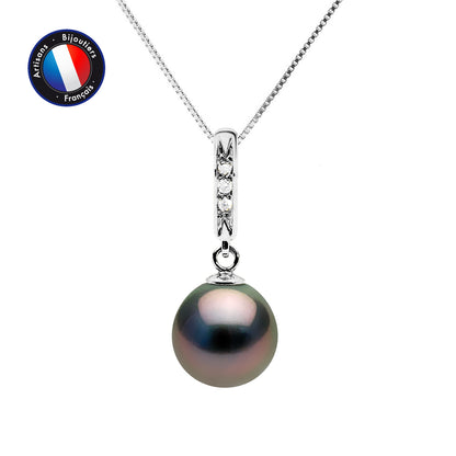 Collier perles de culture Tahiti 8-9 mm | Or blanc artisanal | Ton Shop