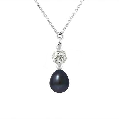 Collier perle de culture Tahiti 8‑9 mm noir | Argent 925 artisanal | Ton Shop