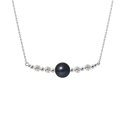 Collier perle de culture Tahiti 9‑10 mm noir | Argent 925 artisanal | Ton Shop