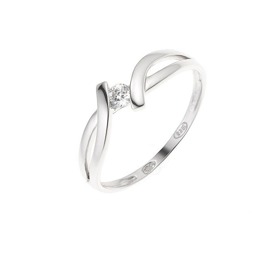 Bague Jonc Croisée Argent 925 Millièmes Rhodié  (Taille 50 a 60)