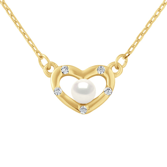 Collier motif "CUR" et Perle Blanche
