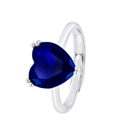Bague motif "COEUR BLEU"  Réglable