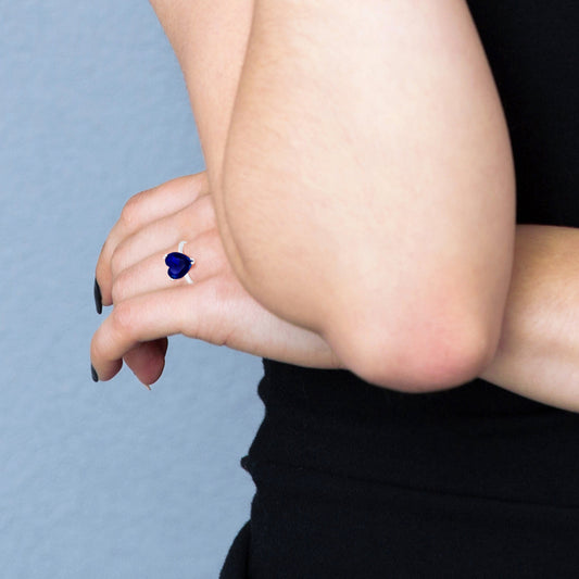 Bague motif "COEUR BLEU"  Réglable