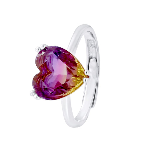 Bague motif "COEUR"  BICOLORE Réglable