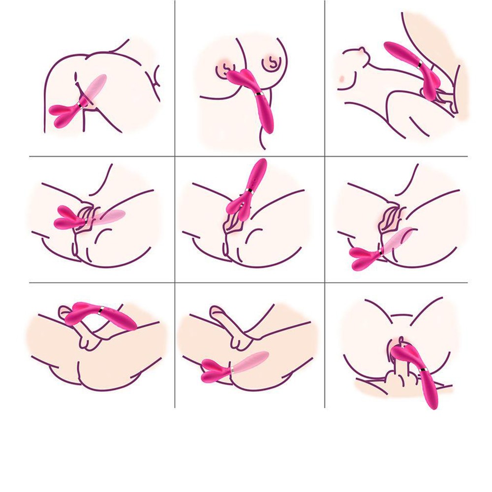Vibromasseur Wand  rose en forme de Y avec 3 moteurs